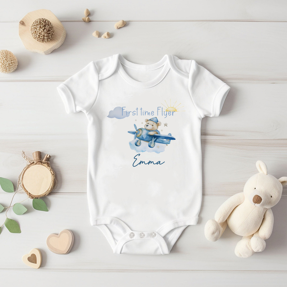 Baby Clothing Name - بدلة جسم أطفال قصيرة الأكمام كاجوال