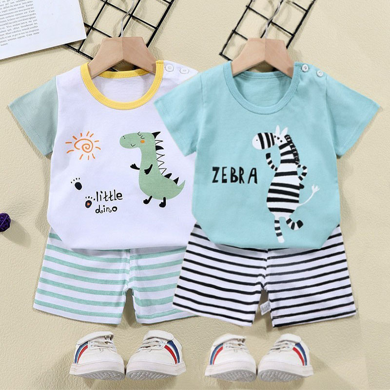 Baby Clothing Kit - القطن تيز + السراويل 2 قطعة