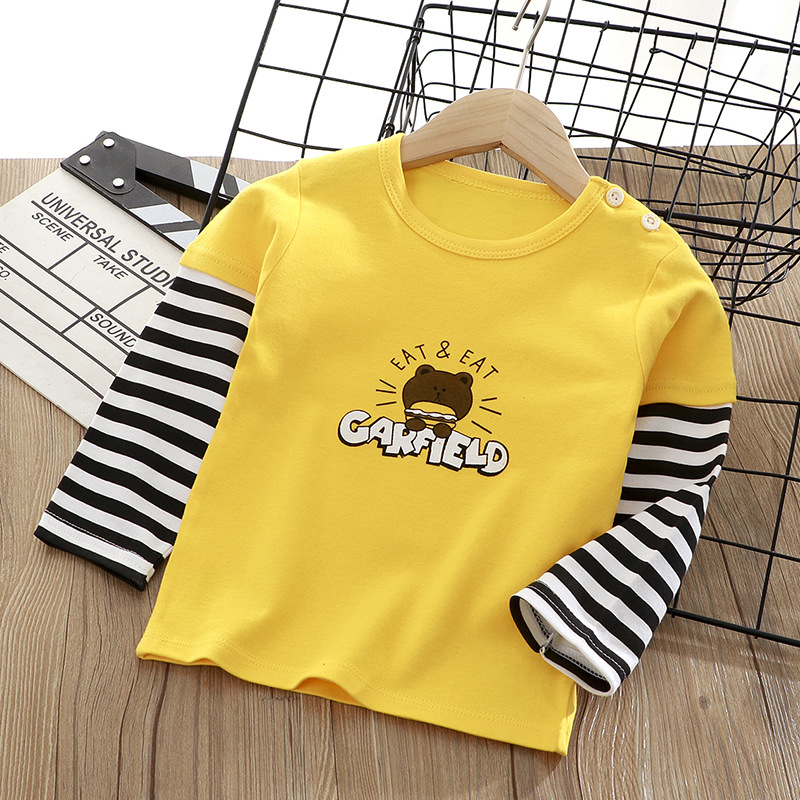 Baby Clothing Yellow - تي شيرت قطني بأكمام طويلة لربيع