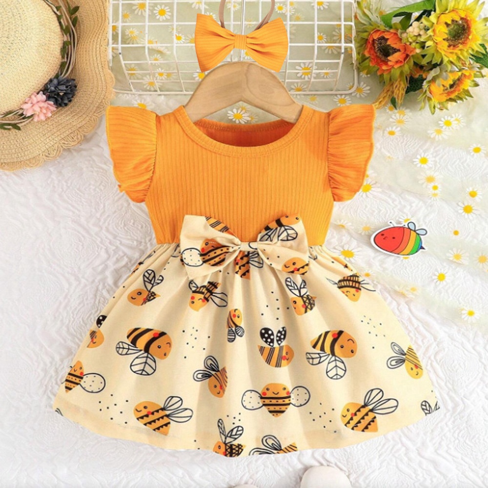 (0-3 سنوات فستان طفلة) صيف جدي - مراجعة Baby Clothing Yellow وسعره